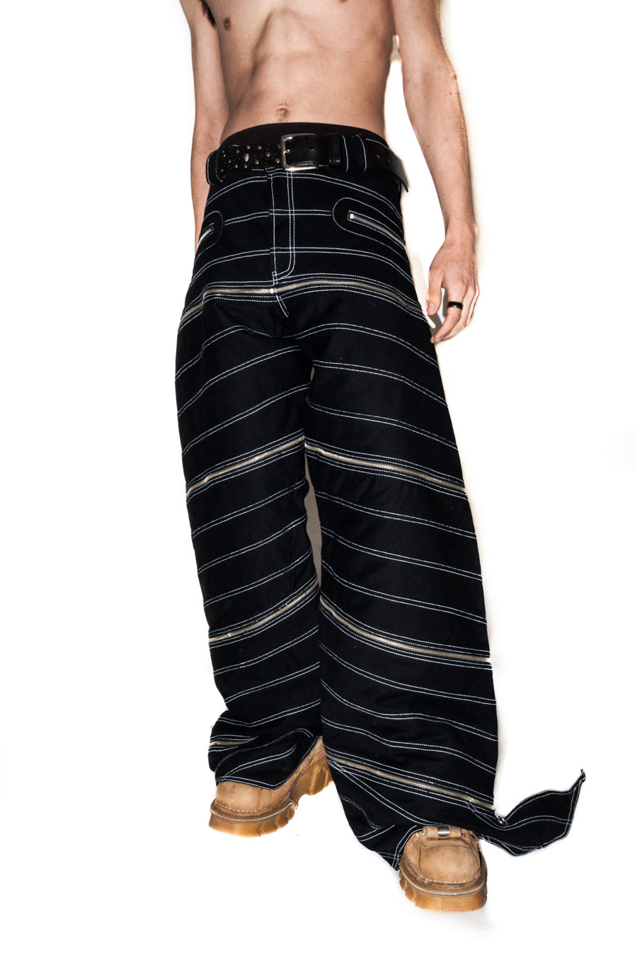 DUGUEM BRUTAL BLACK METAL SPIRAL PANTS