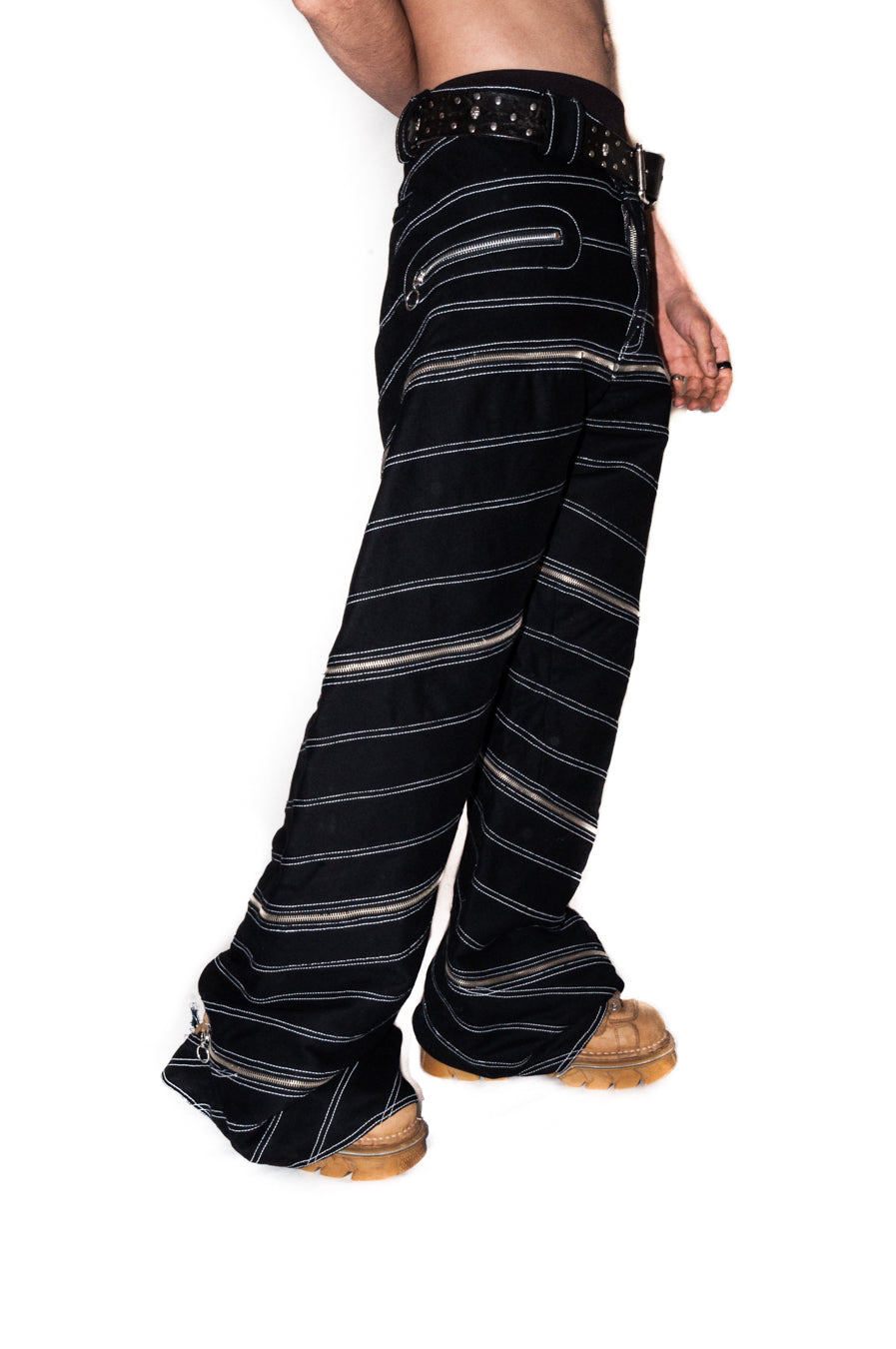 DUGUEM BRUTAL BLACK METAL SPIRAL PANTS